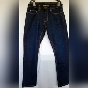 RODD & GUNN Brand New Men's Jeans, Size 33 S (33×30), Dark Blue / Selvage